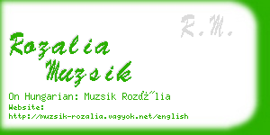 rozalia muzsik business card